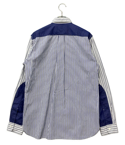 JUNYA WATANABE MAN 長袖シャツ 異素材切替 ストライプ柄 WP-B015 メンズ SIZE M ジュンヤワタナベマン