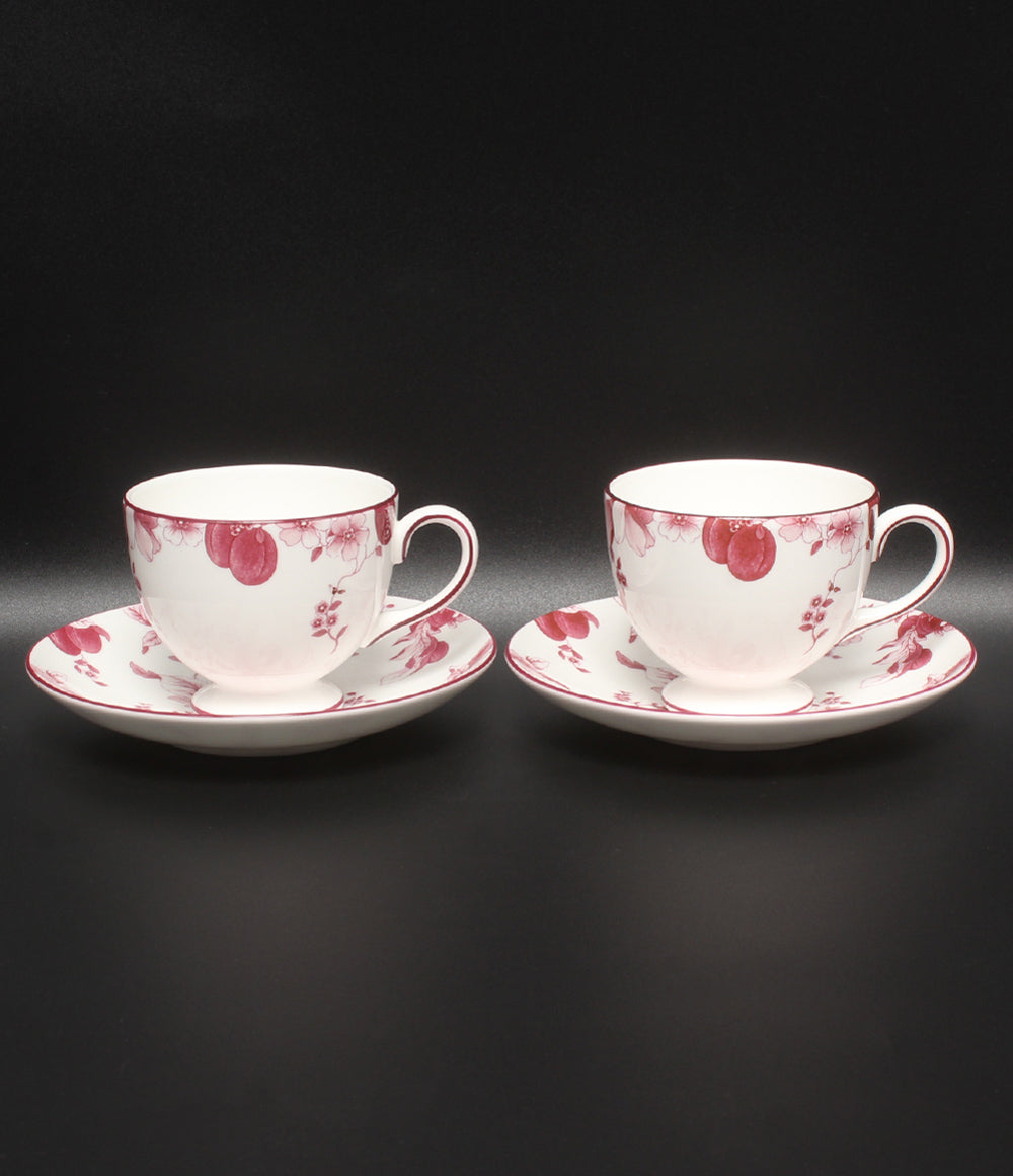 WEDGWOOD カップ＆ソーサー 2客セット ペア ワインプラム ウエッジウッド