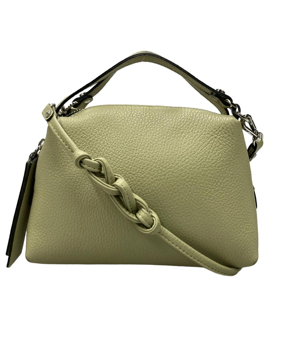 【美品】ジャンニキャリーニ 2WAY レザー ショルダーバッグ グリーン GIANNI CHIARINI ハンドバッグ ショルダーバッグ 2WAY 斜め掛け レザー