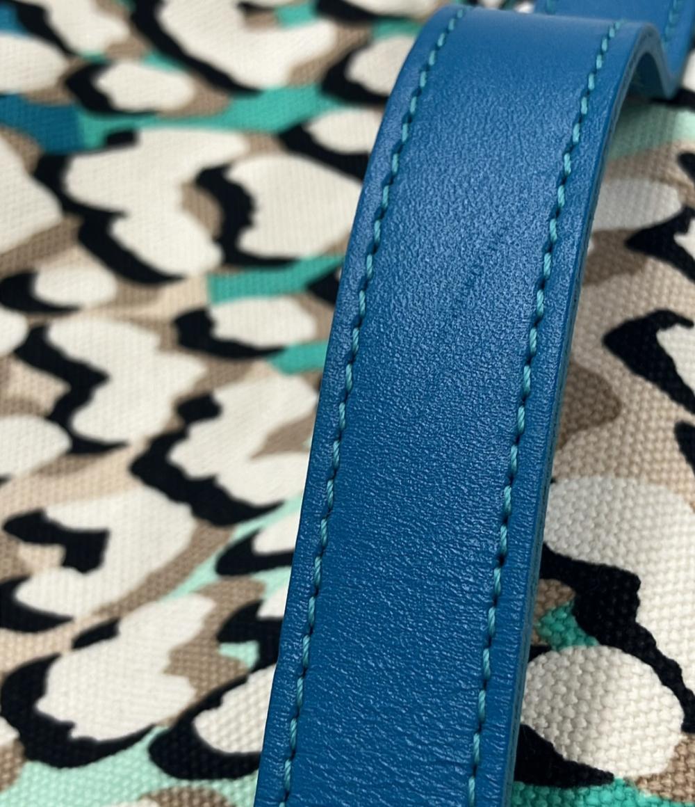 LONGCHAMP ポーチバッグ キャンパス レオパード柄 レディース