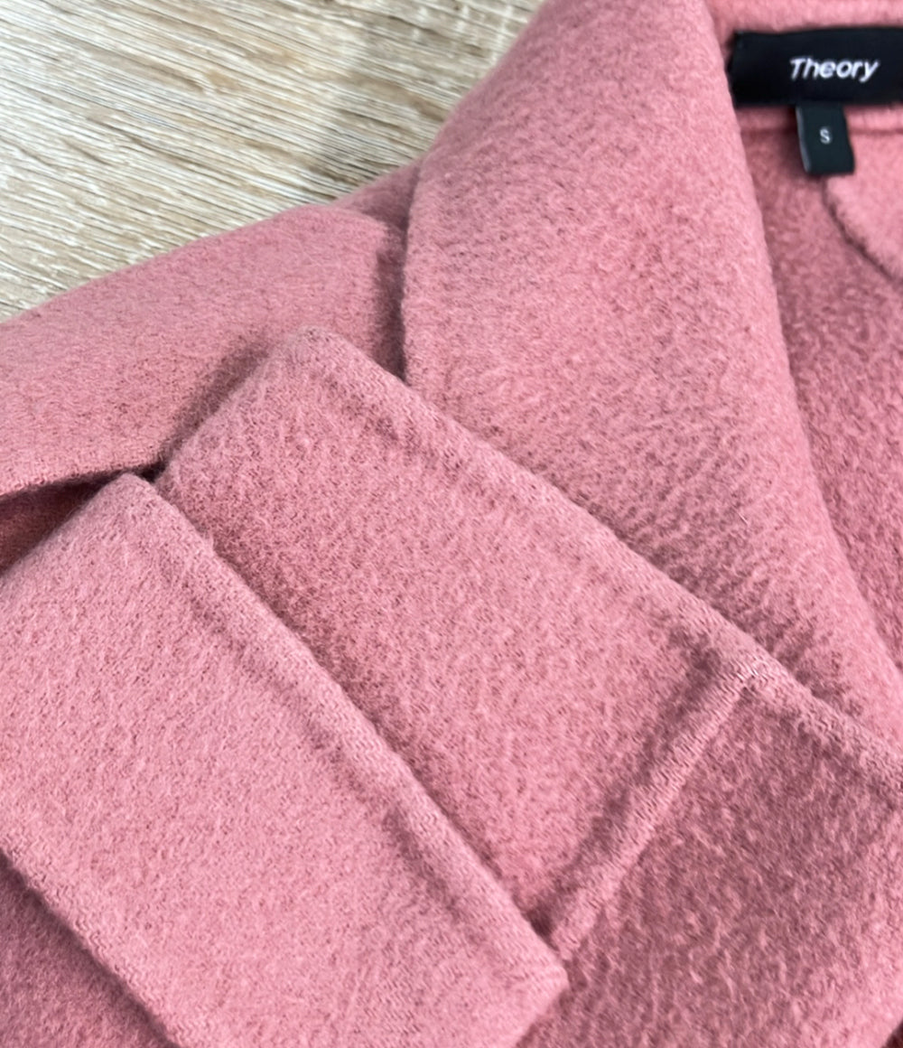 theory トレンチコート カシミヤ ウール ピンク 01-6309608-260-902 レディース SIZE S セオリー