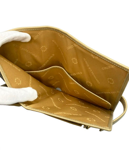 美品 COCOCELUX GOLD 二つ折り財布 レディース メンズ ココセリュックスゴールド