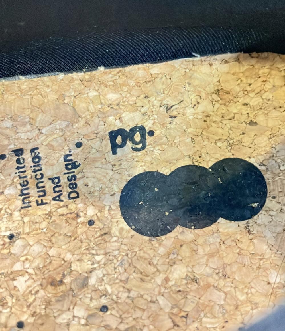 pg スリッポン 厚底 DISH BLACK メンズ SIZE 43 ピージー