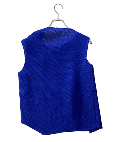 美品 PLEATS PLEASE ノースリーブシャツ アシンメトリー PP83-JK581 レディース SIZE 3 (L) プリーツプリーズ