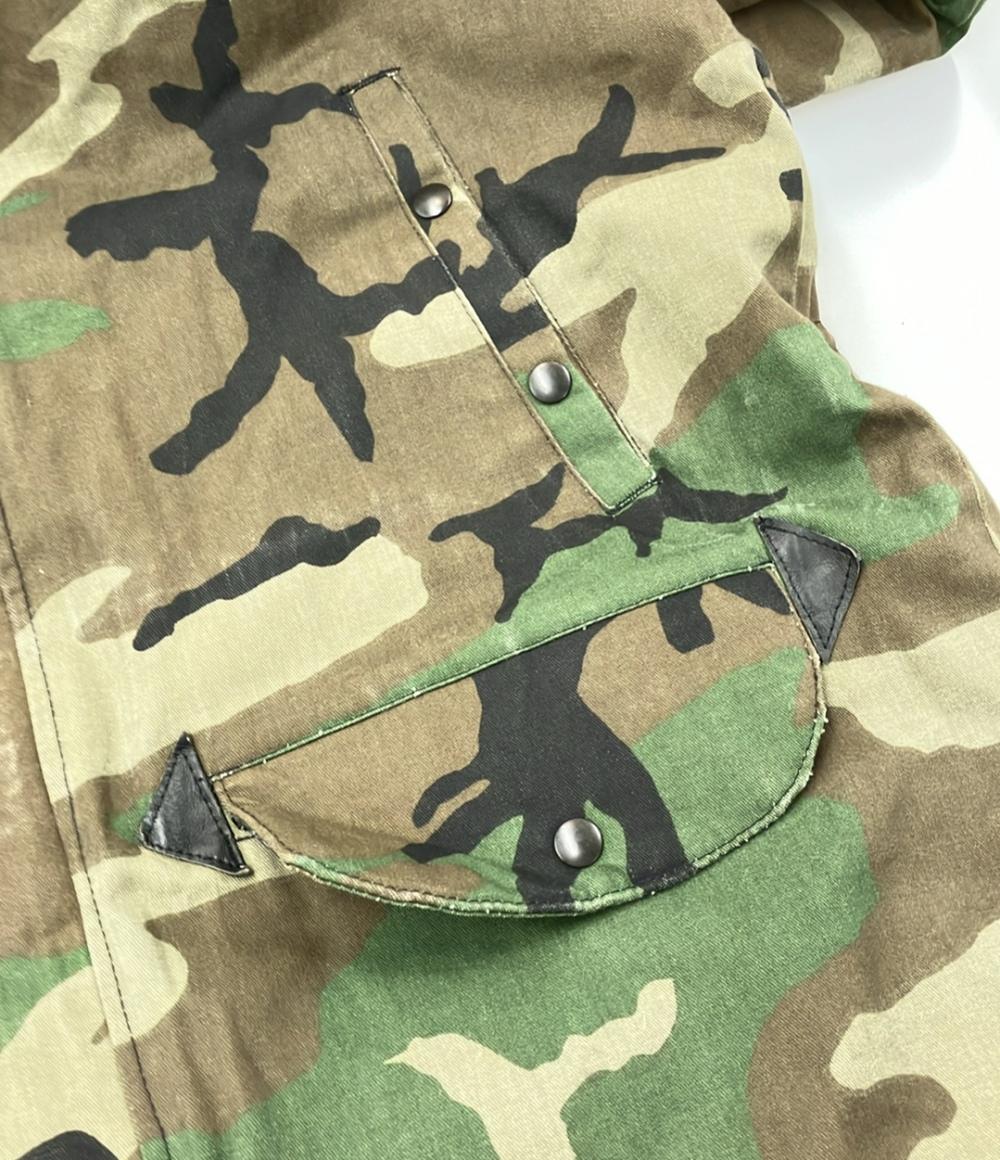 ダコタ カモフラ柄ファーフーデッドマウンテンジャケット アウター