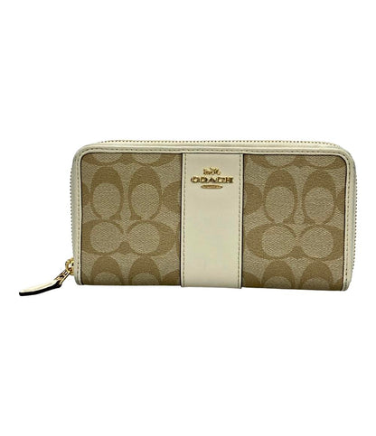 コーチ ラウンドファスナー長財布 シグネチャー レディース COACH