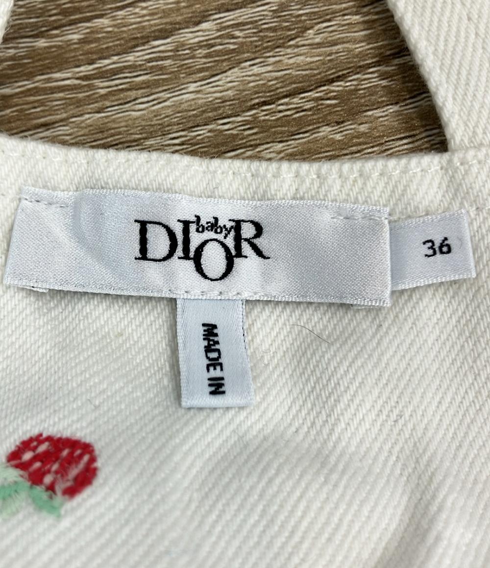 Christian Dior baby Dior オーバーオール イチゴ Jardin de Fraises エンブロイダリー コットンデニム 5WBM32OVEB_Y37B ベビー SIZE 36 (95)
