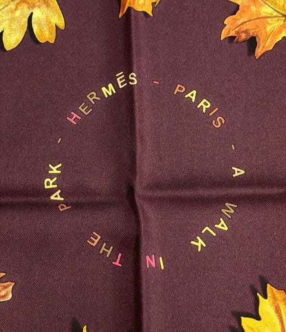 美品 HERMES スカーフ カレ90 シルク100% A WALK IN THE PARK レディース エルメス