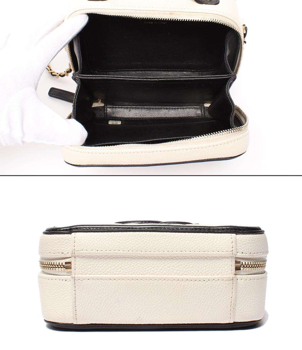 CHANEL チェーンショルダーバッグ バニティバッグ  斜め掛け ゴールド金具 キャビアスキン マトラッセ ココマーク CCフィリグリー A93342 レディース