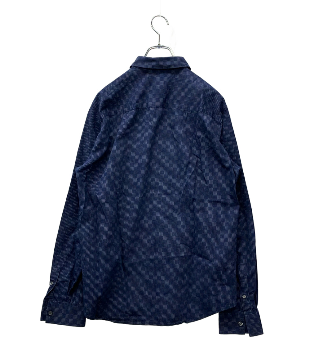 ARMANI EXCHANGE 長袖シャツ 総柄 比翼仕立て メンズ SIZE M アルマーニエクスチェンジ