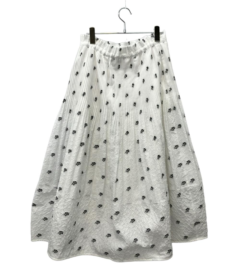 Drawer ロングスカート フラワージャガードプリーツ スカート 23SS 6524-299-1742 レディース SIZE 38 (M) ドゥロワー