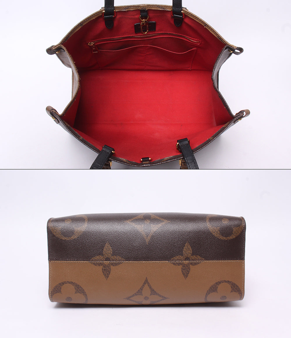 LOUIS VUITTON 2WAY トートバッグ ショルダーバッグ 肩掛け オンザゴー MM モノグラム リバース ジャイアント モノグラム キャンバス M45321