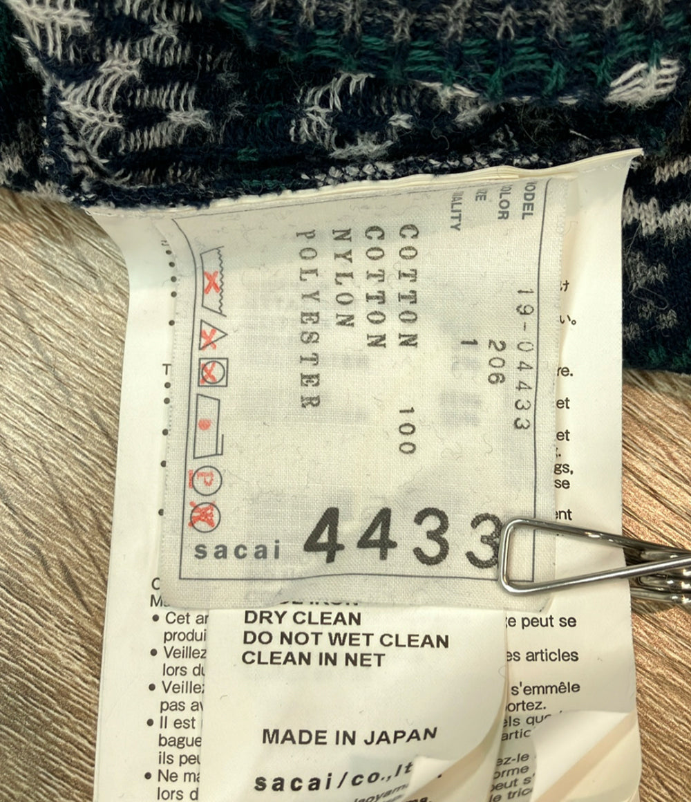 サカイ 長袖ニット 肩口サイドゴールドボタン 19年 19-04433 レディース SIZE 1 (S) Sacai サカイ 長袖ニット 肩口サイドゴールドボタン 19年 19-04433