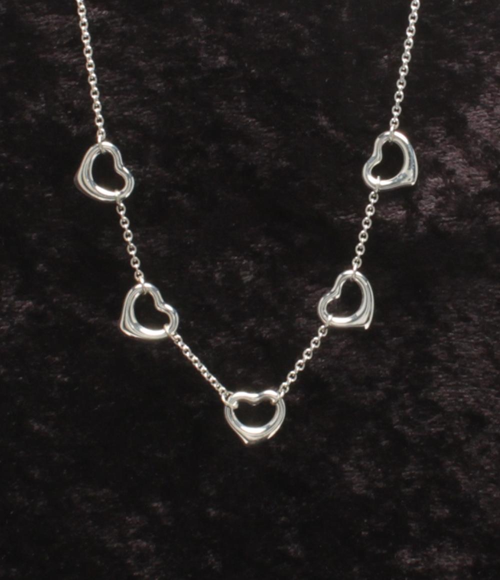 美品 TIFFANY&Co. ネックレス SV925 エルサ ペレッティ オープンハート レディース ティファニー