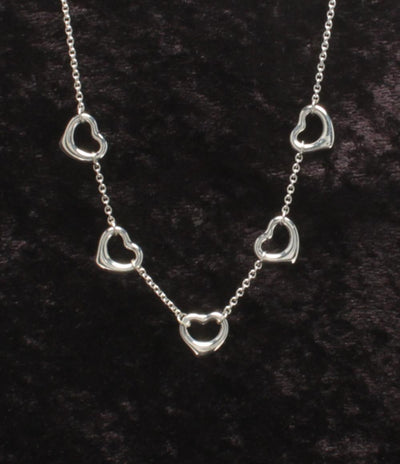 美品 TIFFANY&Co. ネックレス SV925 エルサ ペレッティ オープンハート レディース ティファニー