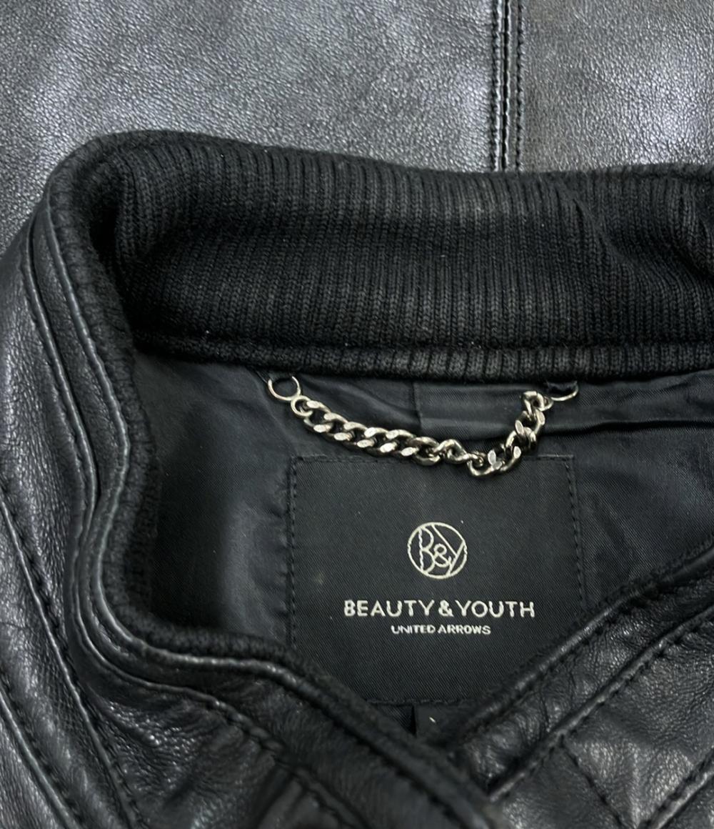 BEAUTY&YOUTH UNITED ARROWS レザージャケット バンドカラー メンズ