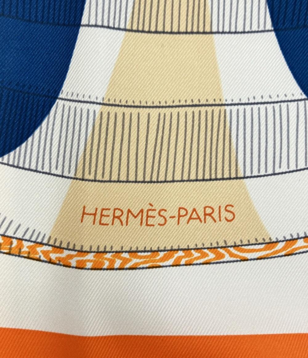 美品 HERMES スカーフ カレ90 シルク100% LANTERNS BALLONS COCARDES レディース エルメス