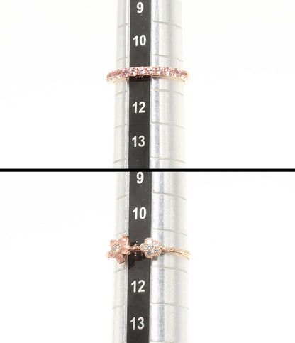 美品 BIZOUX リング 指輪 K18 ダイヤ 0.08ct ローズクオーツ ペリドット ペンダントトップ　3点セット レディース ビズー