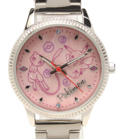 美品 腕時計 サン＆ムーン ポケットモンスター クオーツ ピンク レディース メンズ