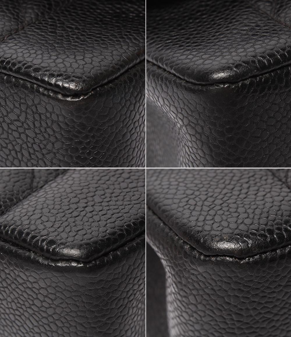 CHANEL チェーンショルダーバッグ シングルフラップ シングルチェーン ゴールド金具 ダイアナ キャビアスキン 2番台 レディース シャネル マトラッセ