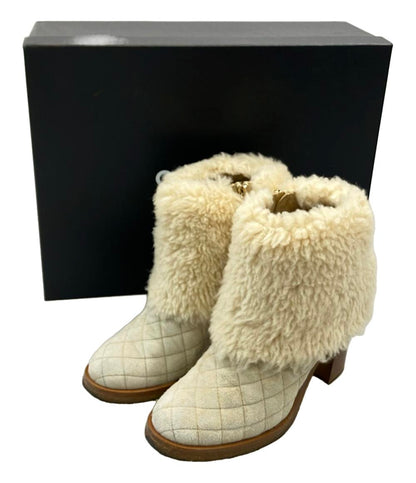 CHANEL ショートブーツ ボア マトラッセ レディース SIZE 37 1/2 C (L) シャネル