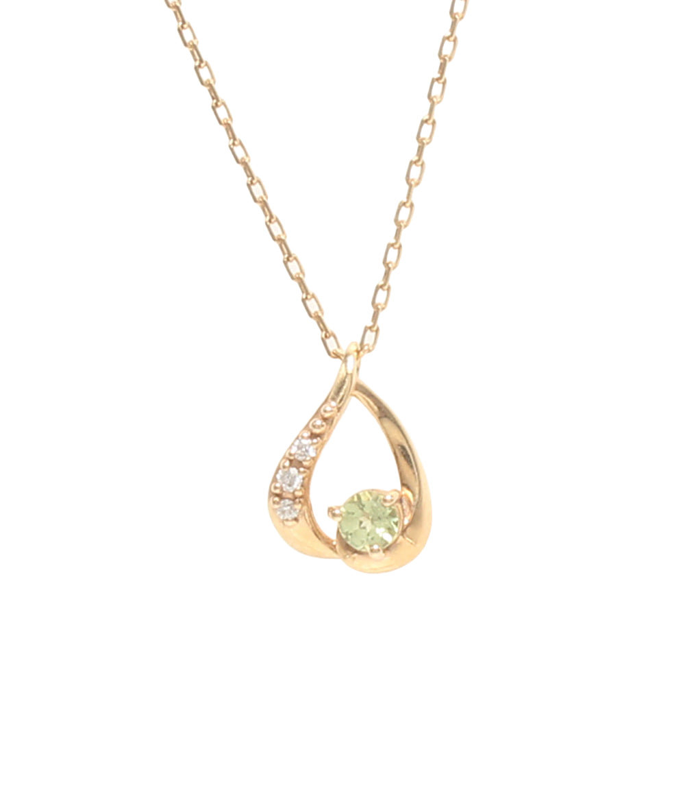 美品 VENDOME AOYAMA ネックレス K10 ペリドット ダイヤ レディース ヴァンドームアオヤマ