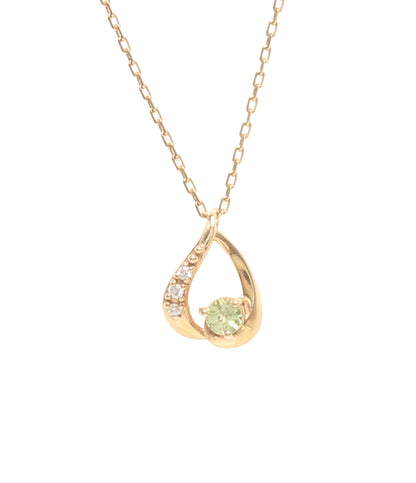 美品 VENDOME AOYAMA ネックレス K10 ペリドット ダイヤ レディース ヴァンドームアオヤマ