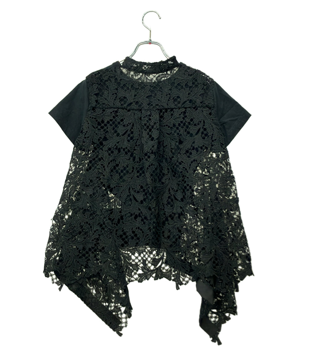 sacai 半袖Tシャツ レーストリム コットン 20SS 20-04942 レディース SIZE 2 (M) サカイ