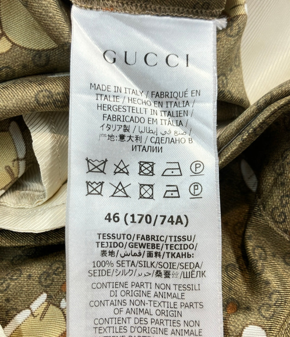 GUCCI シルク100%ハーフパンツ GG総柄 ドラえもん 649062 メンズ SIZE 46 (M) グッチ