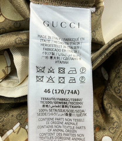 GUCCI シルク100%ハーフパンツ GG総柄 ドラえもん 649062 メンズ SIZE 46 (M) グッチ