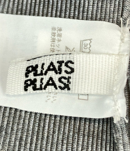 PLEATS PLEASE 半袖Tシャツ カットソー ライトグレー MIST BASICS モード PP15FK104 レディース SIZE 3 (L) プリーツプリーズ