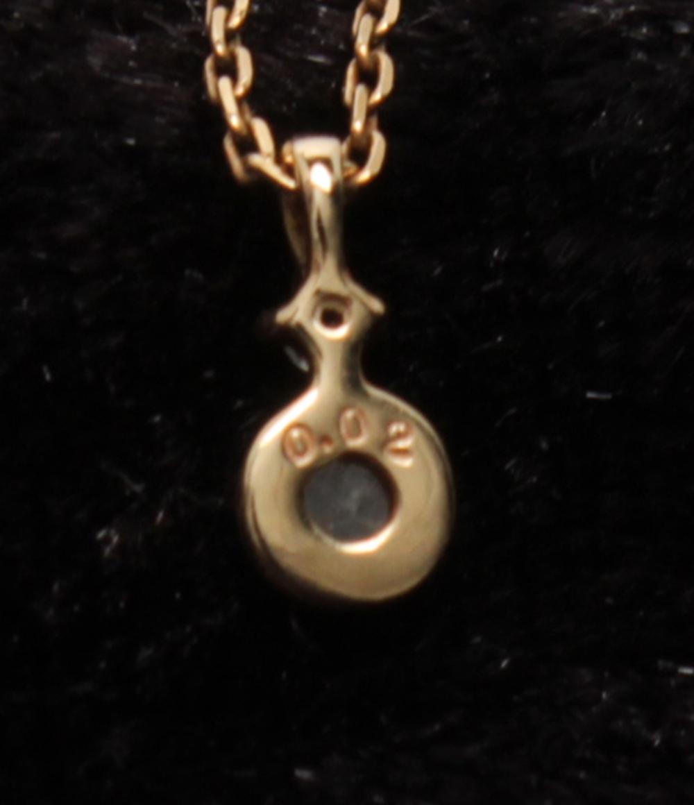 美品 アガット ネックレス K10 ダイヤ 0.02ct レディース agete