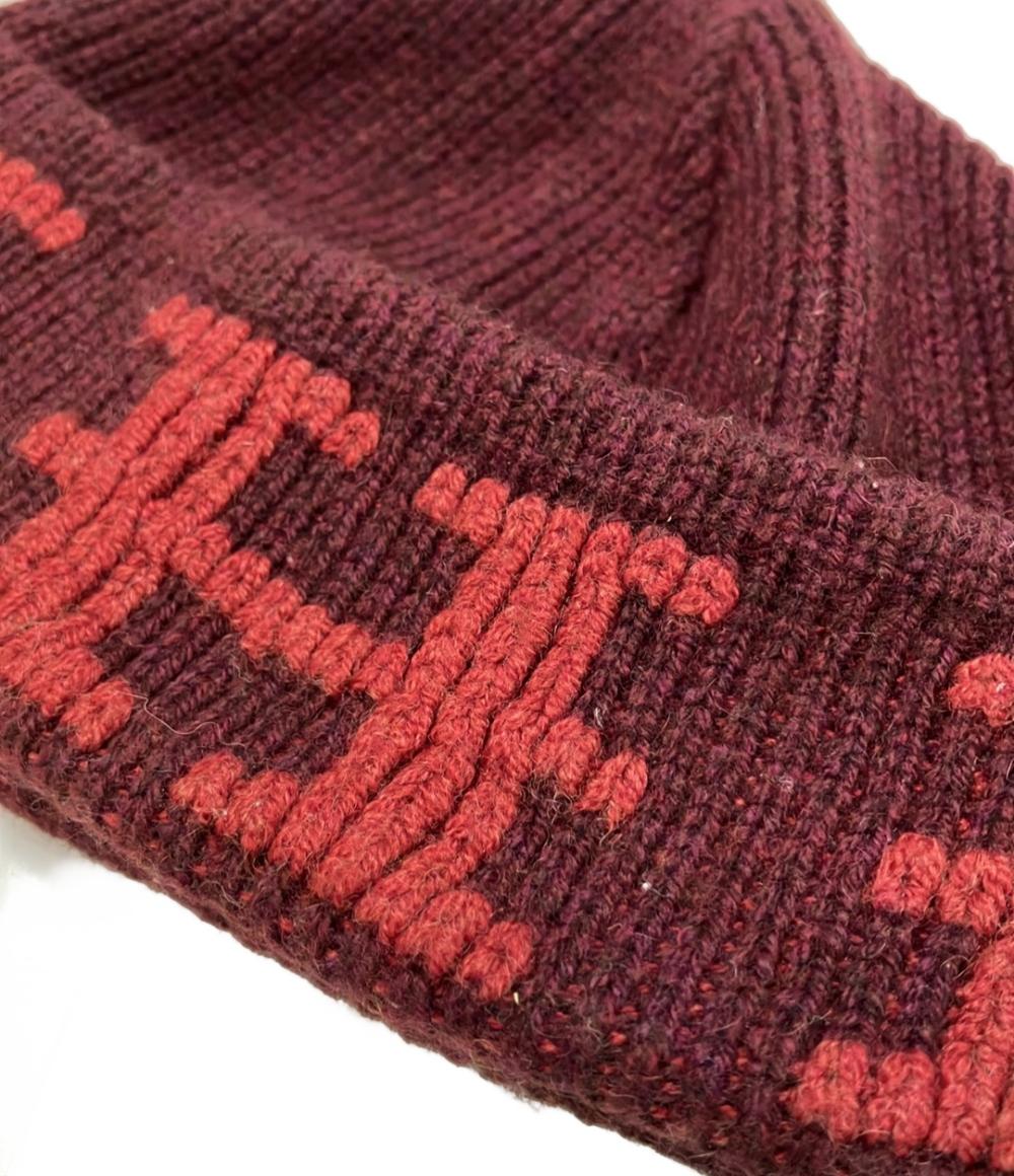 【美品】エルメスHERMES Hロゴ ニット帽 マルジェラ期 細なめらかカシミヤ エルメス ニット帽 マルジェラ期 Hロゴ カシミヤ100% レディース