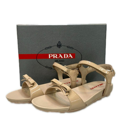 美品 プラダ ナッパレザーアンクルストラップサンダル CALZATURE BABY 0X0659 レディース SIZE 35 (XS) PRADA