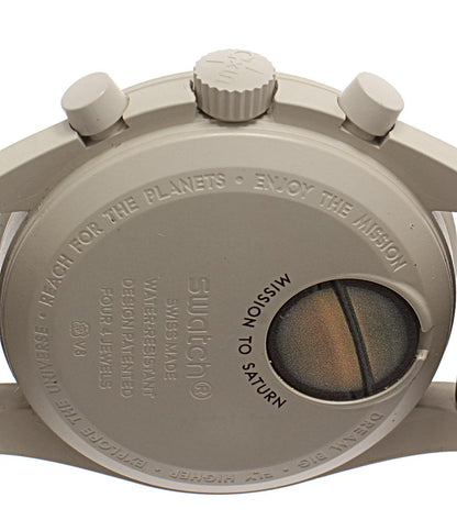 OMEGA Swatch 腕時計 MISSON TO SATURN MOONSWATCH クオーツ グレー ユニセックス オメガ スウォッチ