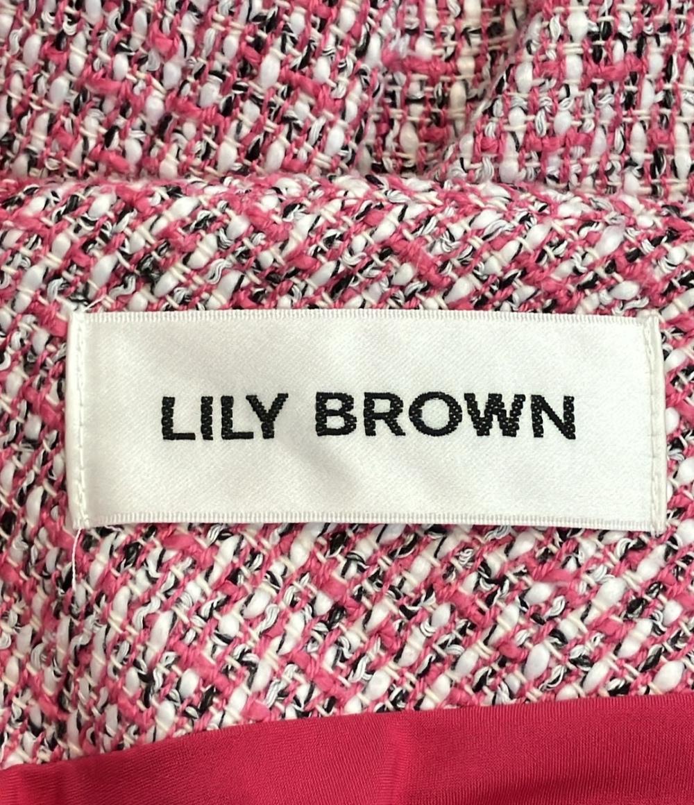 美品 リリーブラウン 半袖ツイードワンピース レディース SIZE 0 (XS) LILY BROWN