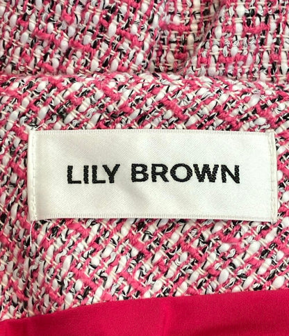 美品 リリーブラウン 半袖ツイードワンピース レディース SIZE 0 (XS) LILY BROWN