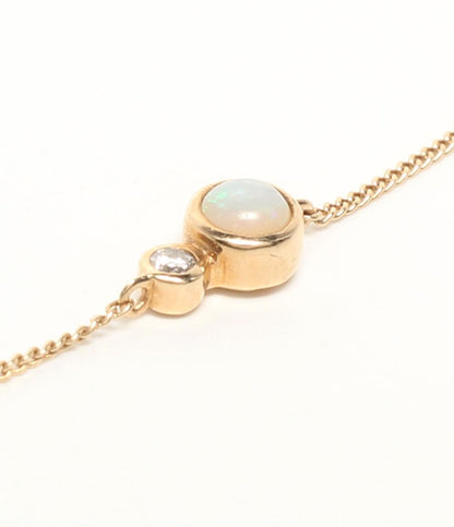 美品 ete ブレスレット K10 ダイヤ 0.02ct オパール レディース エテ