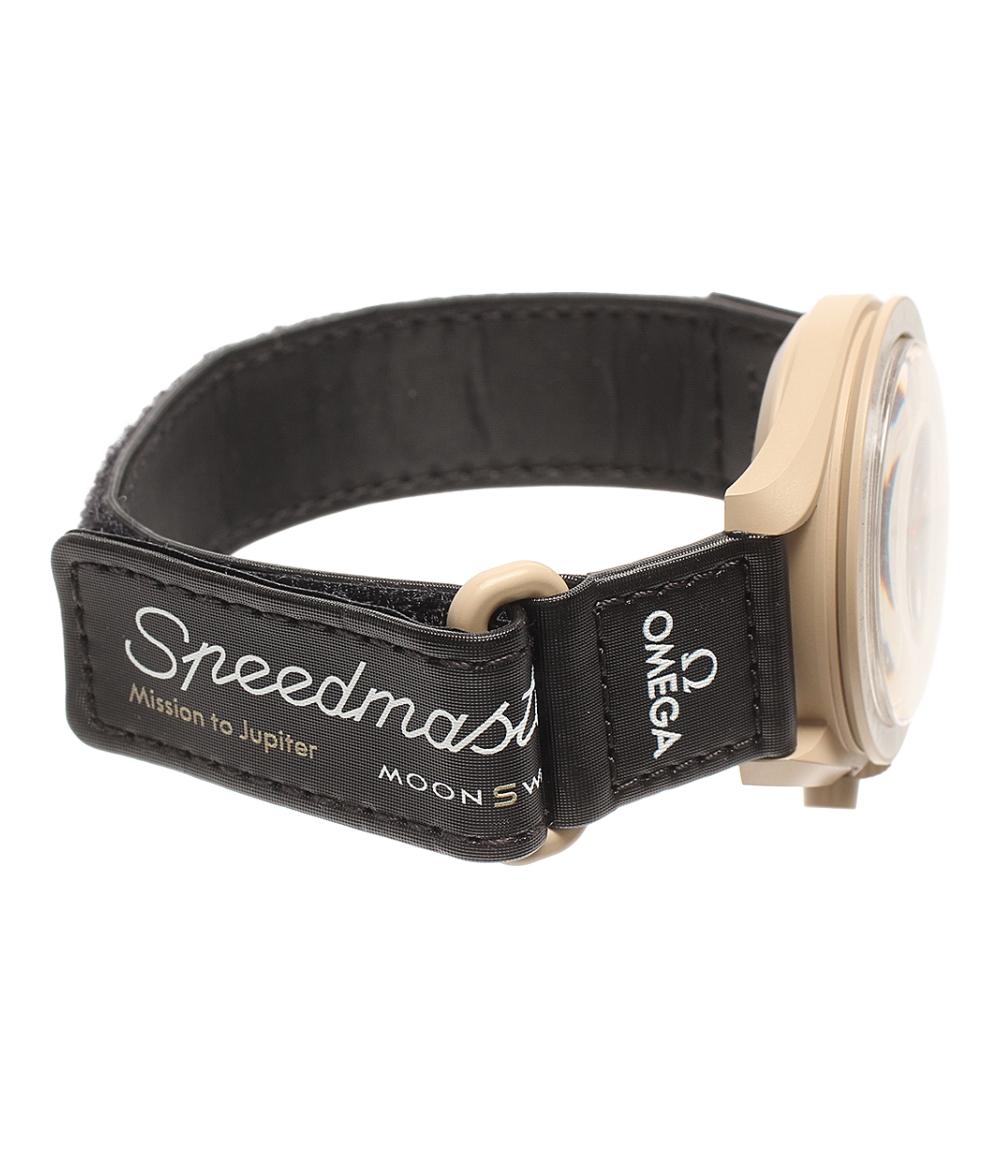 美品 Swatch OMEGA 腕時計 スピードマスター クオーツ S033C100 ユニセックス スウォッチ オメガ