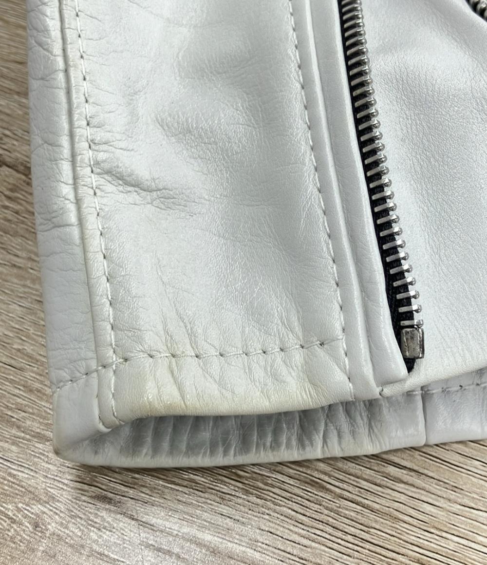 セリーヌ カーフスキン レザー ダブルライダースジャケット レディース SIZE 36 (S) CELINE