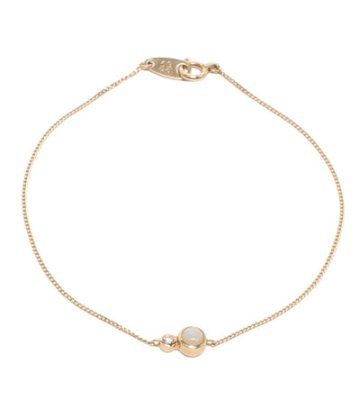 美品 ete ブレスレット K10 ダイヤ 0.02ct オパール レディース エテ