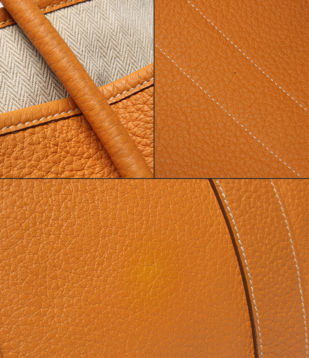 HERMES トートバッグ ハンドバッグ □P刻印 シルバー金具 ガーデンパーティPM 36 トリヨンクレマンス レディース エルメス