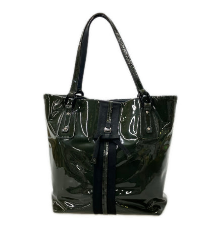 Salvatore Ferragamo トートバッグ 肩掛け リボン エナメル ヴァラ AB-21 B624 レディース サルヴァトーレフェラガモ