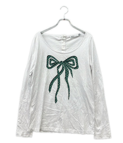SEE BY CHLOE 長袖 リボンプリント Tシャツ レディース SIZE 40 シーバイクロエ