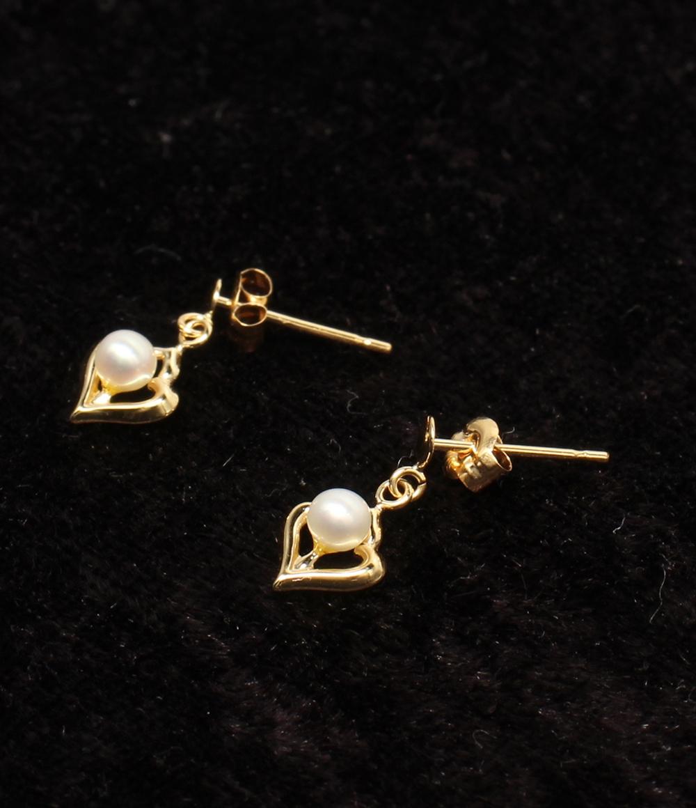 美品 ピアス K18 ベビーパール 3.1mm レディース