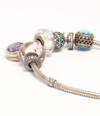 PANDORA ブレスレット バングル SV925 チャーム フラワーモチーフ 花モチーフ レディース パンドラ