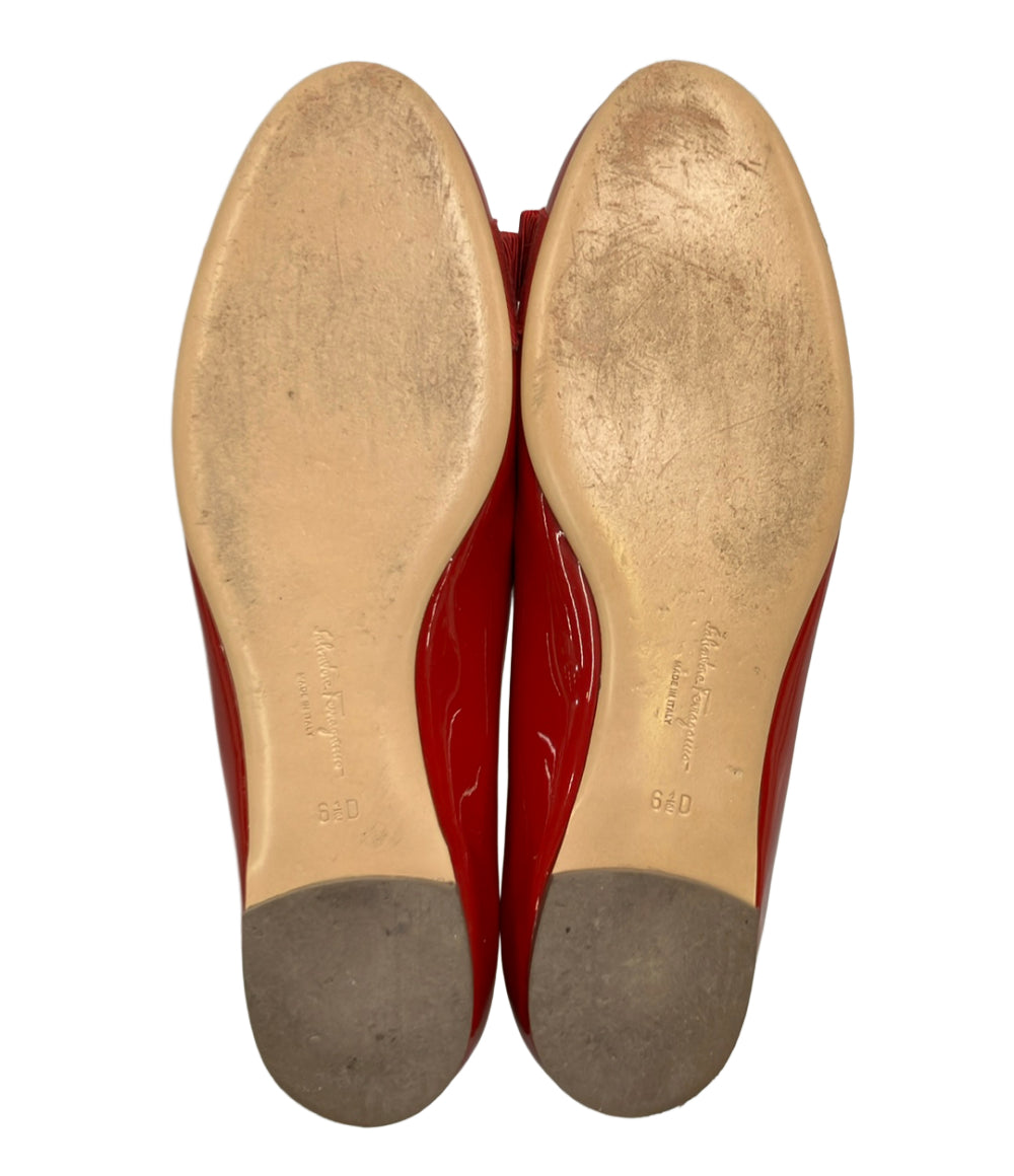 Salvatore Ferragamo フラットパンプス エナメル ヴァラ DY 88976 レディース SIZE 6.5 サルヴァトーレフェラガモ