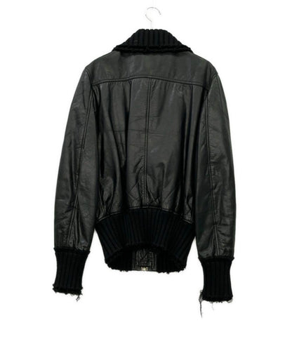 DOLCE&GABBANA レザージャケット ダブルジップ  マルチジップ フェイクレイヤード ジャケット ブルゾン MULTI POCKET FAKE LAYERED BATTING JACKET