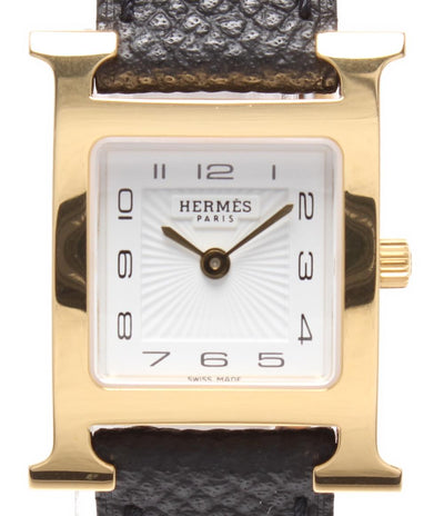 HERMES 腕時計 D刻印 Hウォッチ MM クオーツ ホワイト HH1.201 レディース エルメス