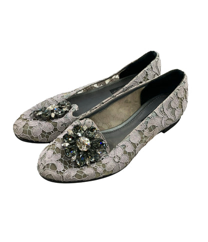 DOLCE & GABBANA フラットシューズ ビジュー レディース SIZE 36 (23cm) ドルチェアンドガッバーナ
